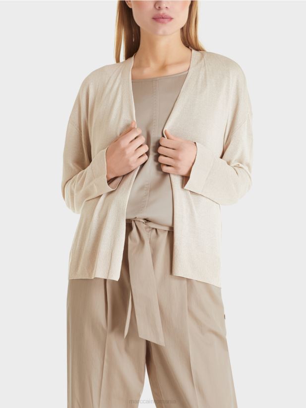 cardigan cu efect sclipitor Marc Cain melange moale de perle îmbrăcăminte 4826HH403