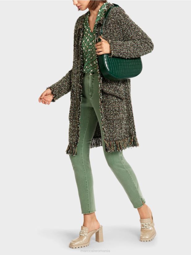 cardigan cu franjuri \"tricotat in germania\" Marc Cain negru îmbrăcăminte 4826HH434