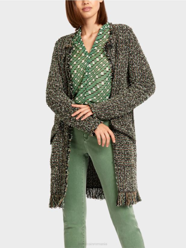 cardigan cu franjuri \"tricotat in germania\" Marc Cain negru îmbrăcăminte 4826HH434