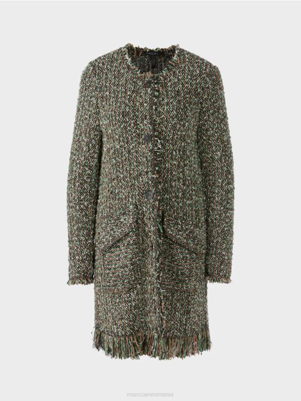 cardigan cu franjuri \"tricotat in germania\" Marc Cain negru îmbrăcăminte 4826HH434