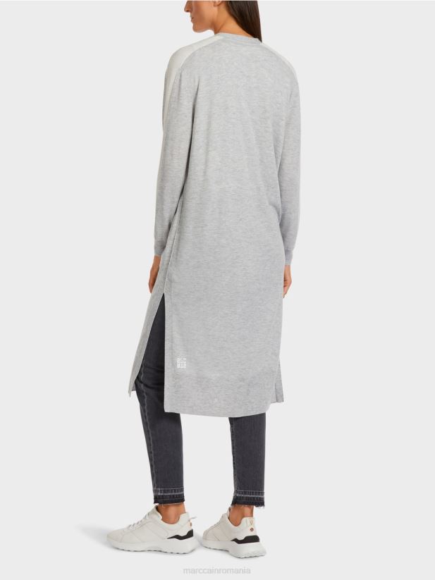 cardigan cu lungime midi Marc Cain gri argintiu îmbrăcăminte 4826HH427