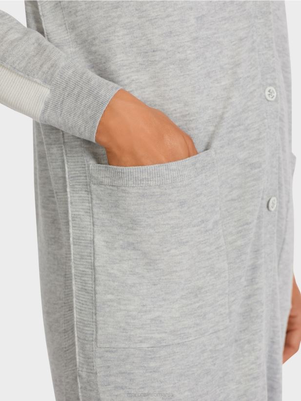 cardigan cu lungime midi Marc Cain gri argintiu îmbrăcăminte 4826HH427