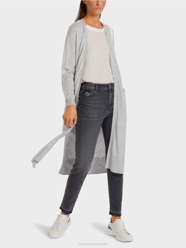 cardigan cu lungime midi Marc Cain gri argintiu îmbrăcăminte 4826HH427