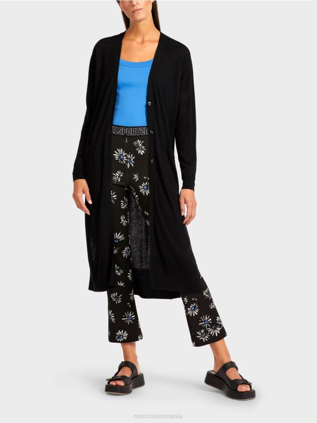 cardigan cu lungime midi Marc Cain negru îmbrăcăminte 4826HH430
