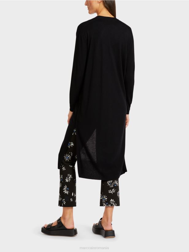 cardigan cu lungime midi Marc Cain negru îmbrăcăminte 4826HH430