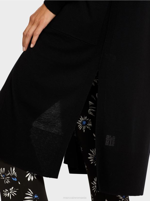 cardigan cu lungime midi Marc Cain negru îmbrăcăminte 4826HH430