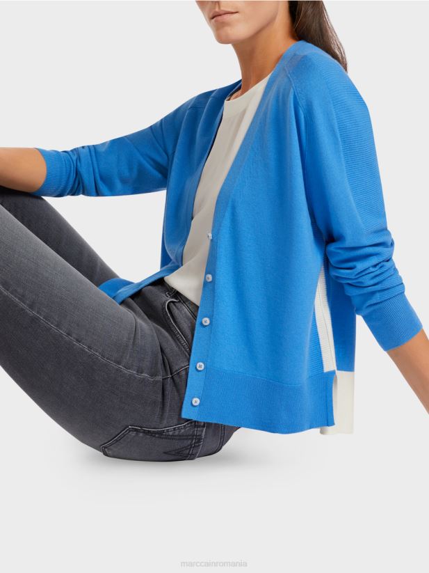 cardigan cu maneci raglan Marc Cain azur îmbrăcăminte 4826HH429
