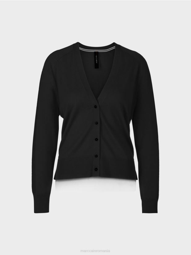 cardigan cu maneci raglan Marc Cain negru îmbrăcăminte 4826HH425