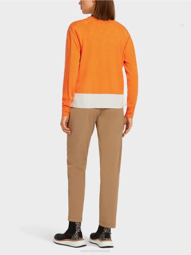 cardigan cu maneci raglan Marc Cain portocaliu deschis îmbrăcăminte 4826HH419