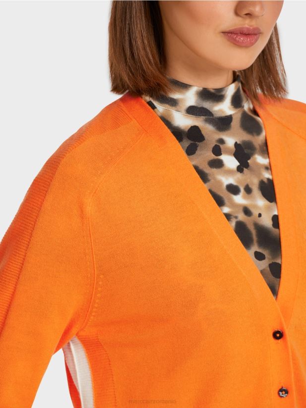 cardigan cu maneci raglan Marc Cain portocaliu deschis îmbrăcăminte 4826HH419