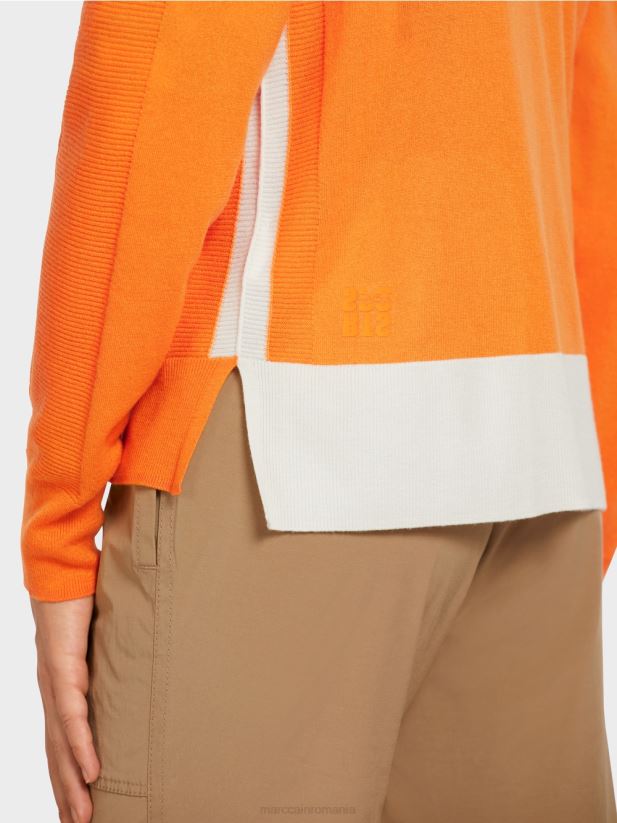 cardigan cu maneci raglan Marc Cain portocaliu deschis îmbrăcăminte 4826HH419
