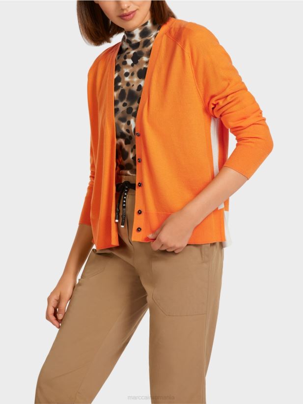 cardigan cu maneci raglan Marc Cain portocaliu deschis îmbrăcăminte 4826HH419