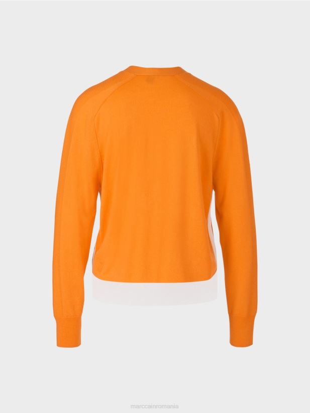cardigan cu maneci raglan Marc Cain portocaliu deschis îmbrăcăminte 4826HH419