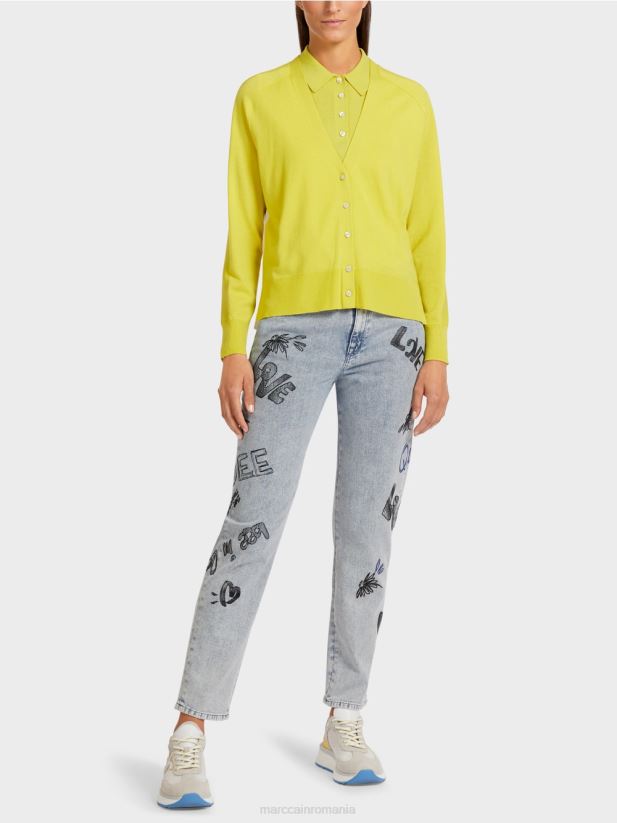 cardigan cu maneci raglan Marc Cain sulf verde îmbrăcăminte 4826HH431