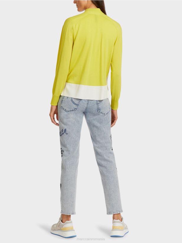 cardigan cu maneci raglan Marc Cain sulf verde îmbrăcăminte 4826HH431