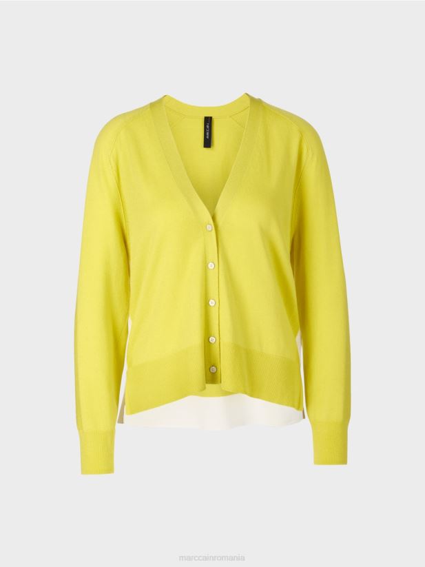 cardigan cu maneci raglan Marc Cain sulf verde îmbrăcăminte 4826HH431