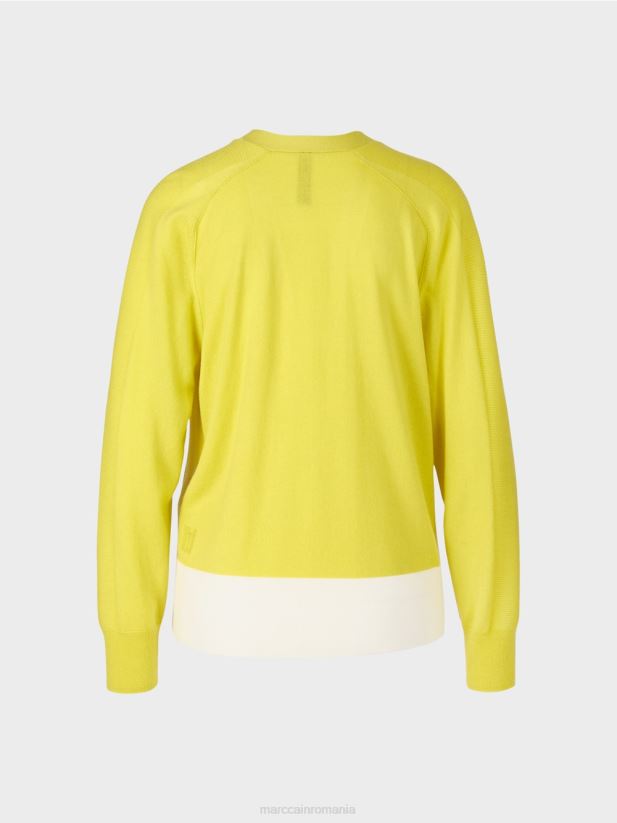 cardigan cu maneci raglan Marc Cain sulf verde îmbrăcăminte 4826HH431