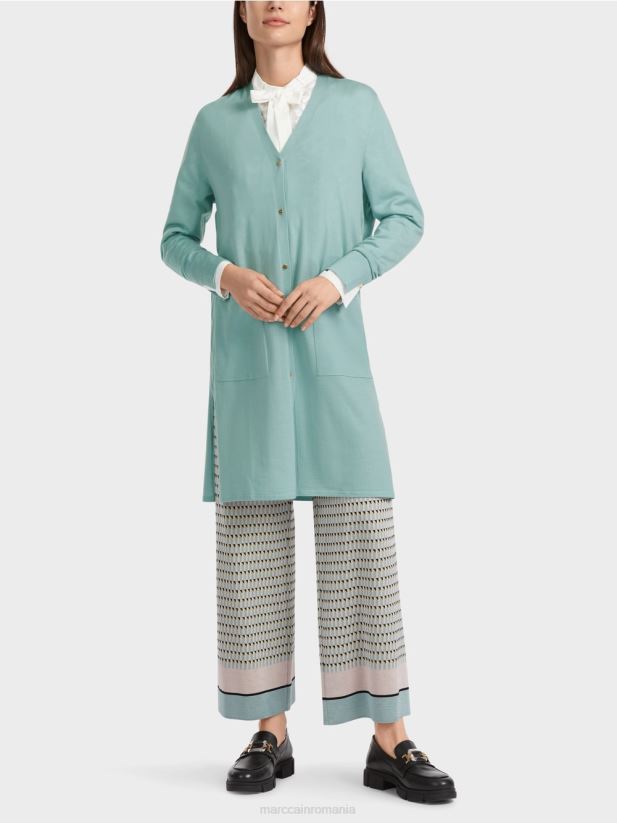 cardigan din lână „regândiți împreună”. Marc Cain albastru închis la cer îmbrăcăminte 4826HH342