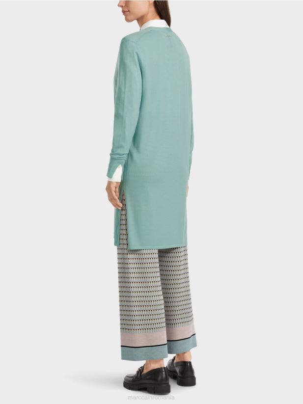 cardigan din lână „regândiți împreună”. Marc Cain albastru închis la cer îmbrăcăminte 4826HH342