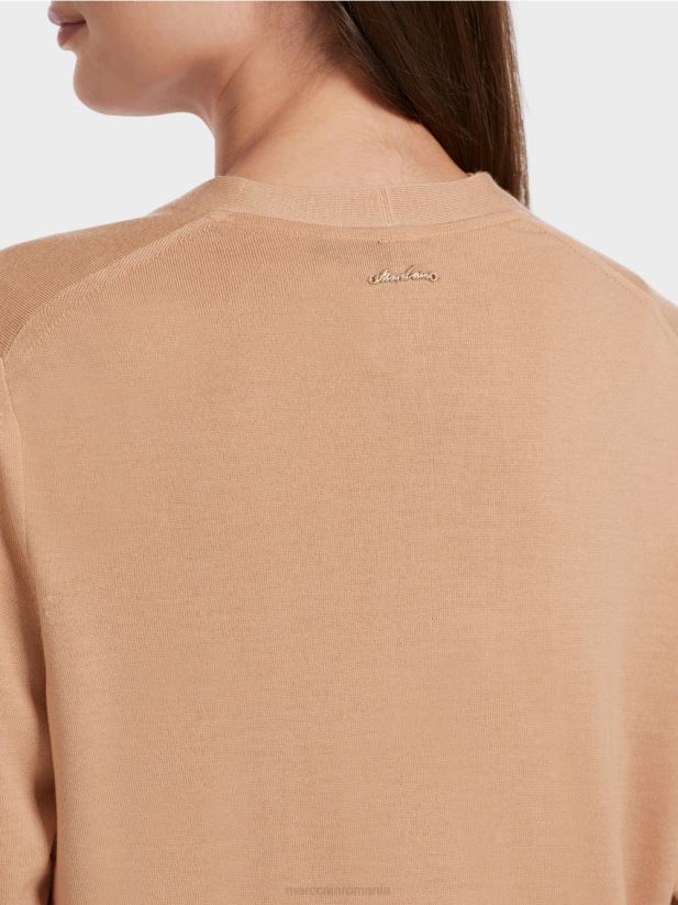 cardigan din lână „regândiți împreună”. Marc Cain caramel strălucitor îmbrăcăminte 4826HH326