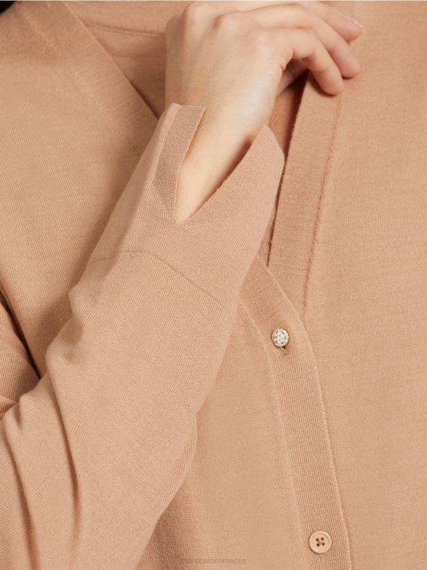 cardigan din lână „regândiți împreună”. Marc Cain caramel strălucitor îmbrăcăminte 4826HH326