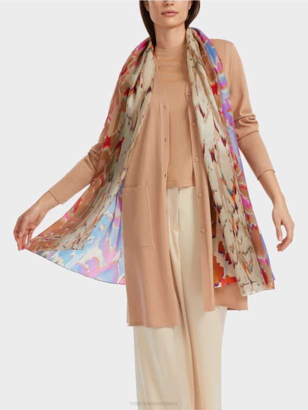 cardigan din lână „regândiți împreună”. Marc Cain caramel strălucitor îmbrăcăminte 4826HH326