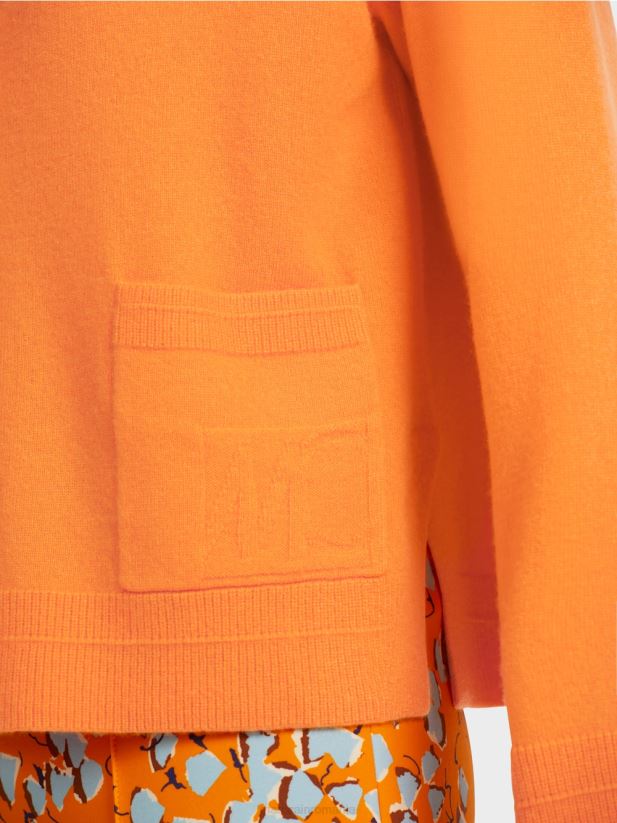 cardigan elegant cu fante laterale Marc Cain portocaliu limpede îmbrăcăminte 4826HH447