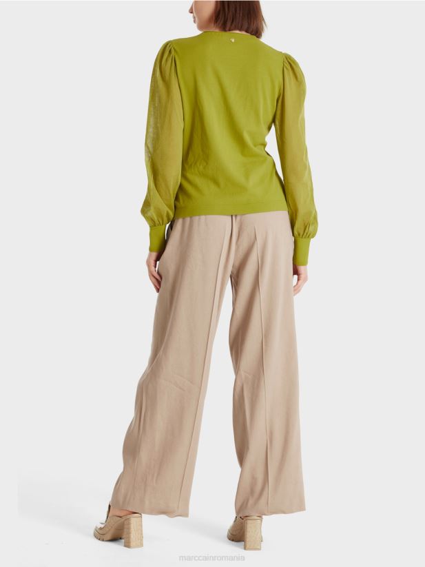 cardigan feminin „regândește împreună”. Marc Cain verde oliv intens îmbrăcăminte 4826HH365