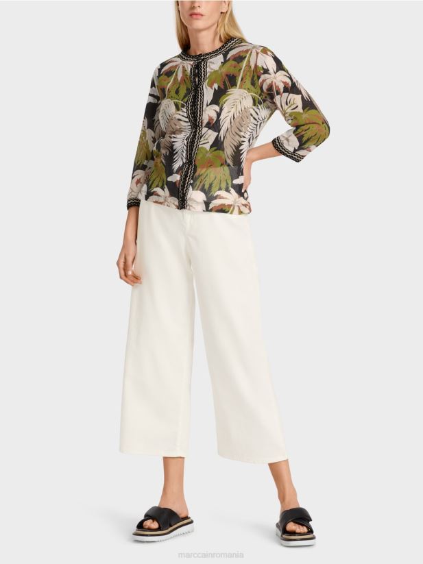 cardigan largi "tricotat in germania" Marc Cain verde oliv intens îmbrăcăminte 4826HH381