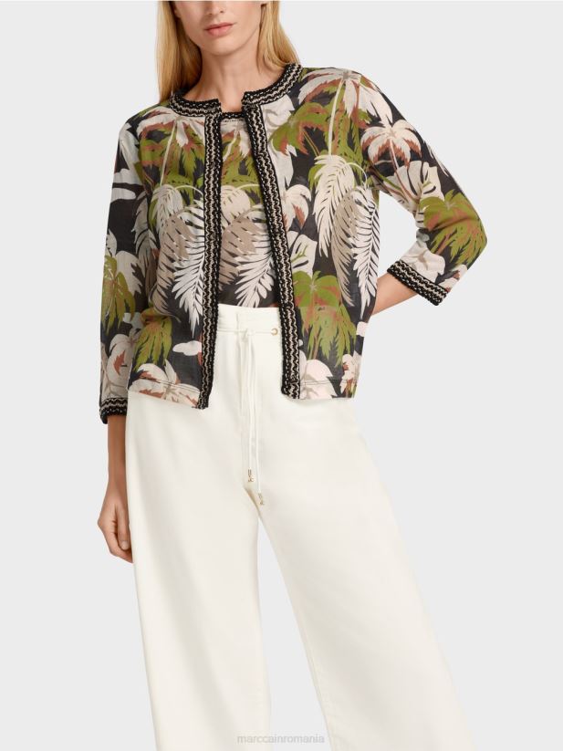 cardigan largi \"tricotat in germania\" Marc Cain verde oliv intens îmbrăcăminte 4826HH381