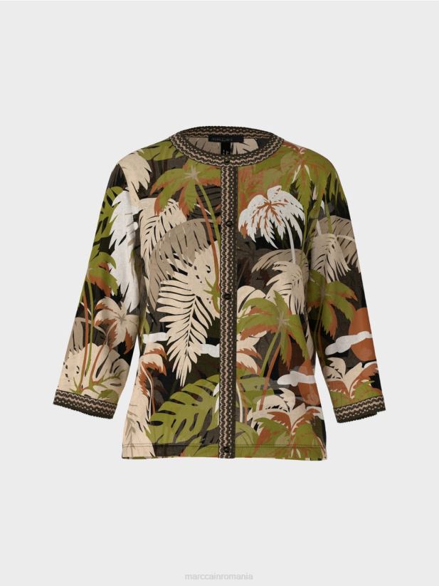 cardigan largi \"tricotat in germania\" Marc Cain verde oliv intens îmbrăcăminte 4826HH381