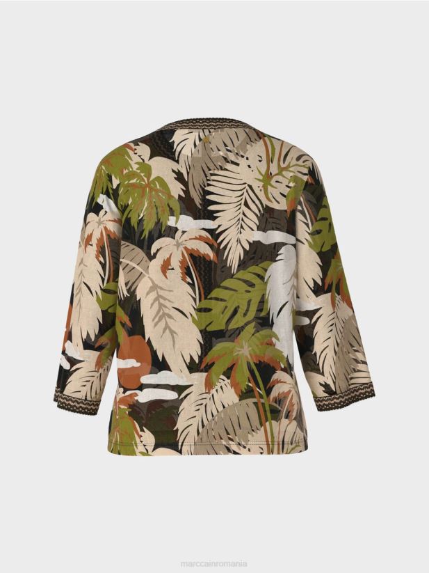 cardigan largi \"tricotat in germania\" Marc Cain verde oliv intens îmbrăcăminte 4826HH381