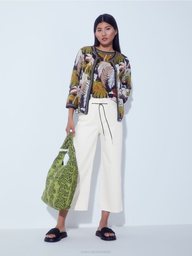 cardigan largi \"tricotat in germania\" Marc Cain verde oliv intens îmbrăcăminte 4826HH381