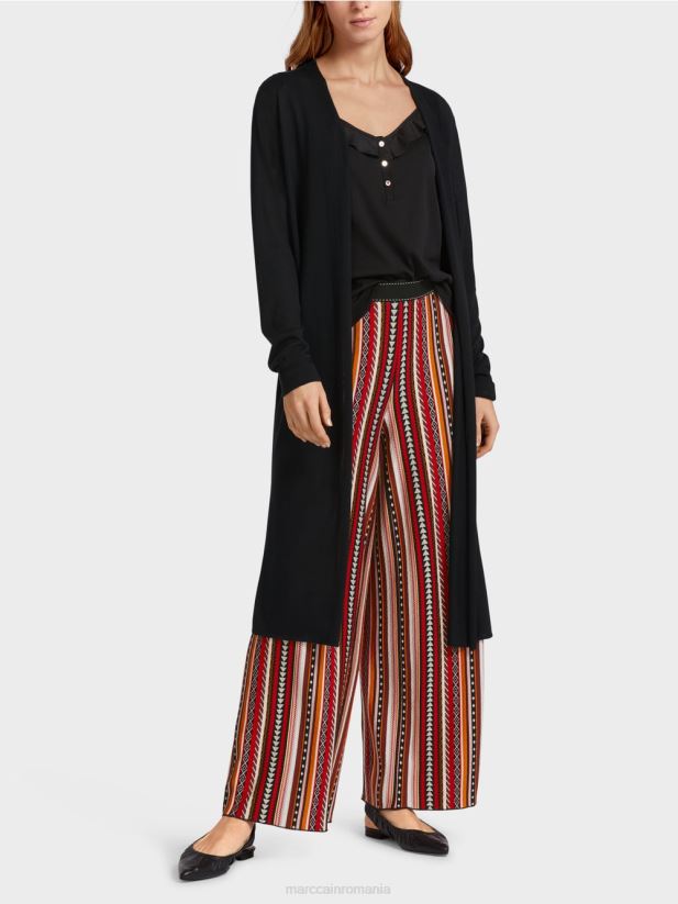 cardigan lung, din tricot fin Marc Cain negru îmbrăcăminte 4826HH360