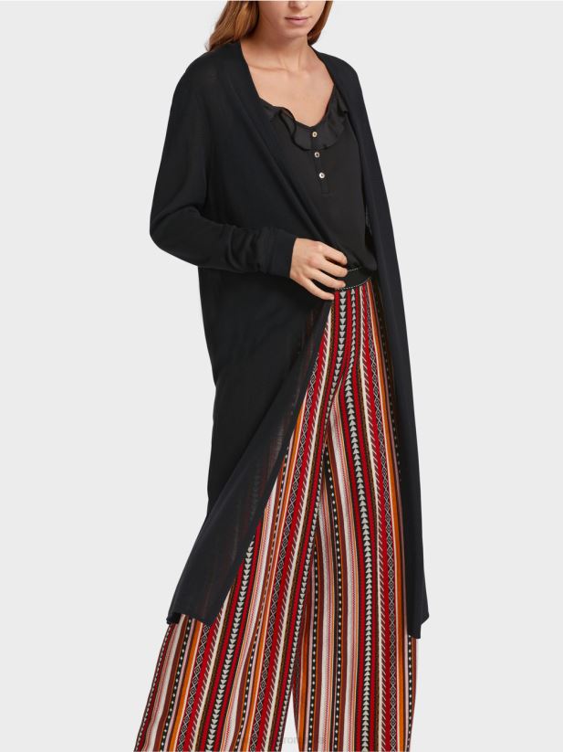 cardigan lung, din tricot fin Marc Cain negru îmbrăcăminte 4826HH360