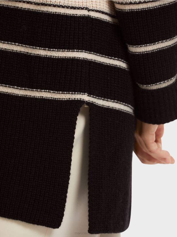 cardigan nautic \"tricotat in germania\" Marc Cain cremă îmbrăcăminte 4826HH433