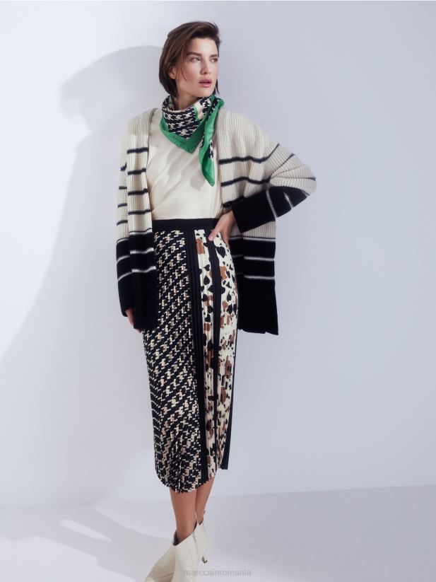 cardigan nautic \"tricotat in germania\" Marc Cain cremă îmbrăcăminte 4826HH433