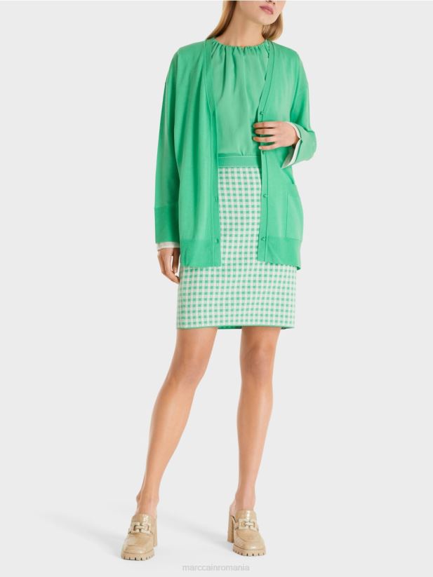 cardigan într-un tricot super fin Marc Cain jad strălucitor îmbrăcăminte 4826HH409