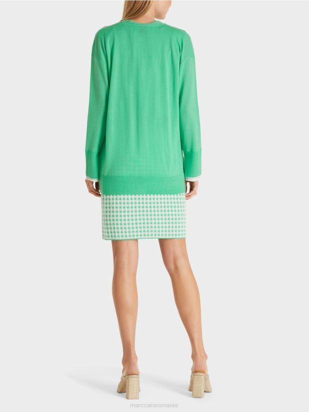 cardigan într-un tricot super fin Marc Cain jad strălucitor îmbrăcăminte 4826HH409