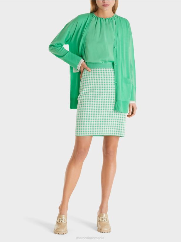 cardigan într-un tricot super fin Marc Cain jad strălucitor îmbrăcăminte 4826HH409