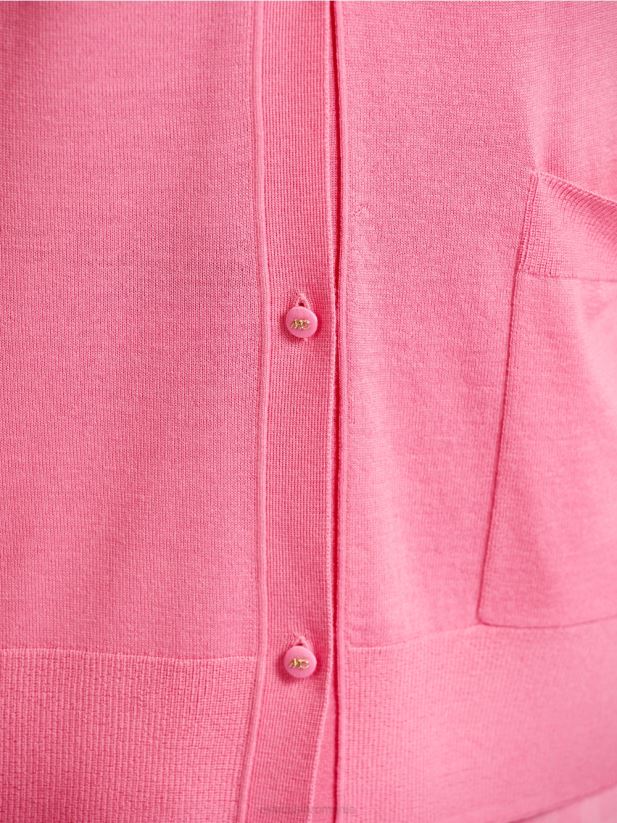 cardigan într-un tricot super fin Marc Cain roz aprins îmbrăcăminte 4826HH406