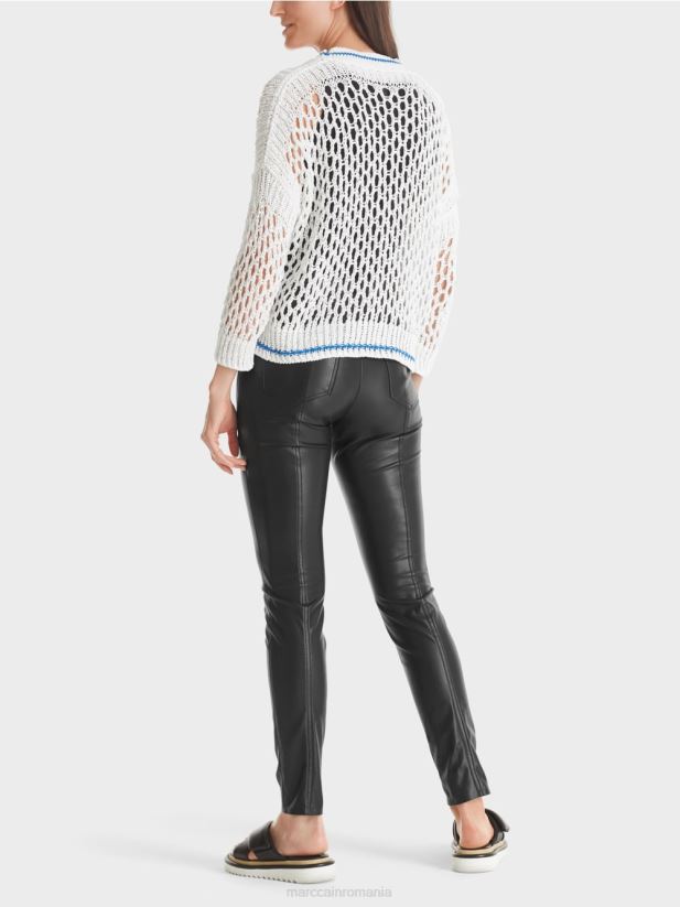 cardigan perforat tricotat in germania Marc Cain alb îmbrăcăminte 4826HH362