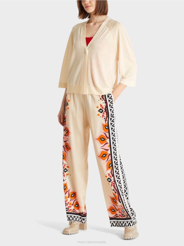 cardigan raglan tricotat largi Marc Cain cremă îmbrăcăminte 4826HH358