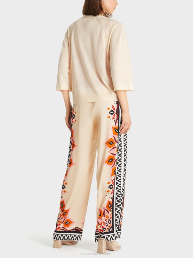 cardigan raglan tricotat largi Marc Cain cremă îmbrăcăminte 4826HH358