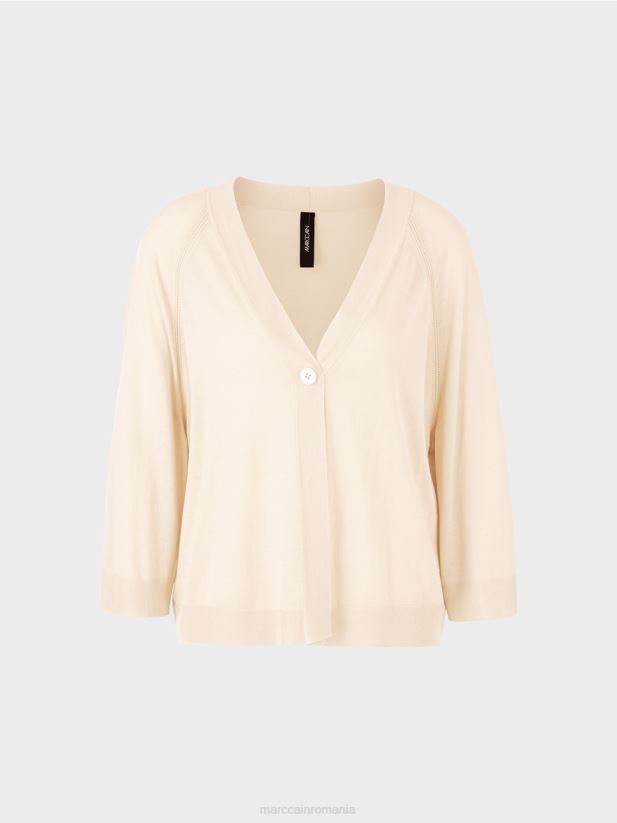 cardigan raglan tricotat largi Marc Cain cremă îmbrăcăminte 4826HH358