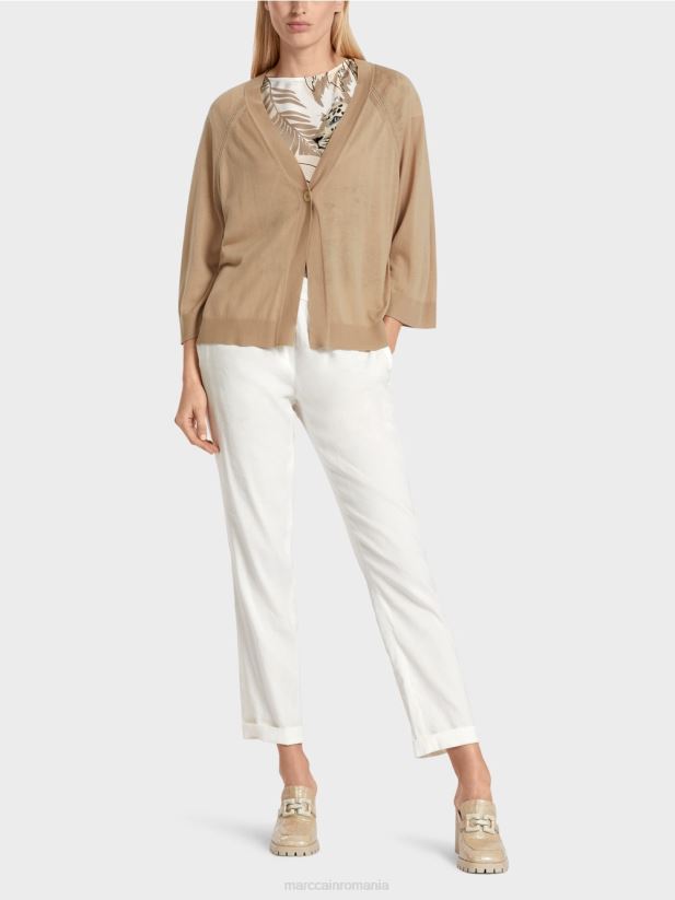 cardigan raglan tricotat largi Marc Cain nisip adânc îmbrăcăminte 4826HH382