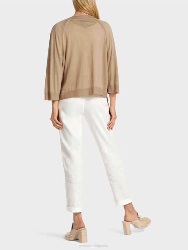 cardigan raglan tricotat largi Marc Cain nisip adânc îmbrăcăminte 4826HH382