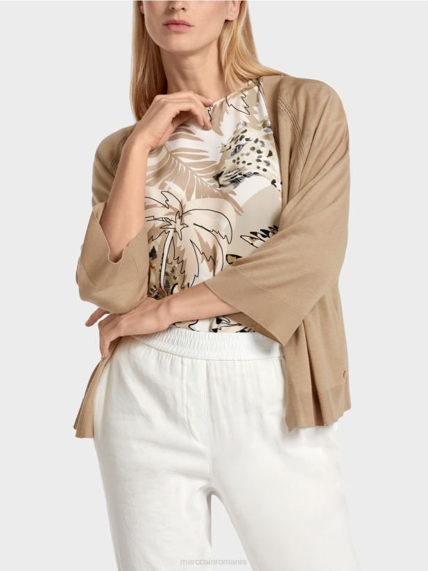 cardigan raglan tricotat largi Marc Cain nisip adânc îmbrăcăminte 4826HH382