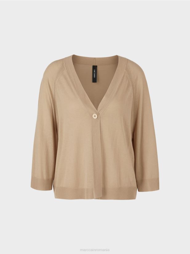 cardigan raglan tricotat largi Marc Cain nisip adânc îmbrăcăminte 4826HH382