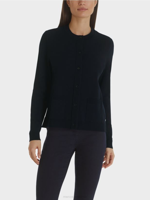 cardigan „regândește împreună” Marc Cain albastru miezul nopții îmbrăcăminte 4826HH451